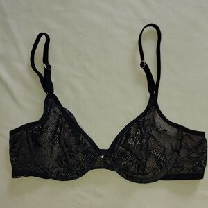 Smart & Sexy Unlined Black Lace Bra 34B